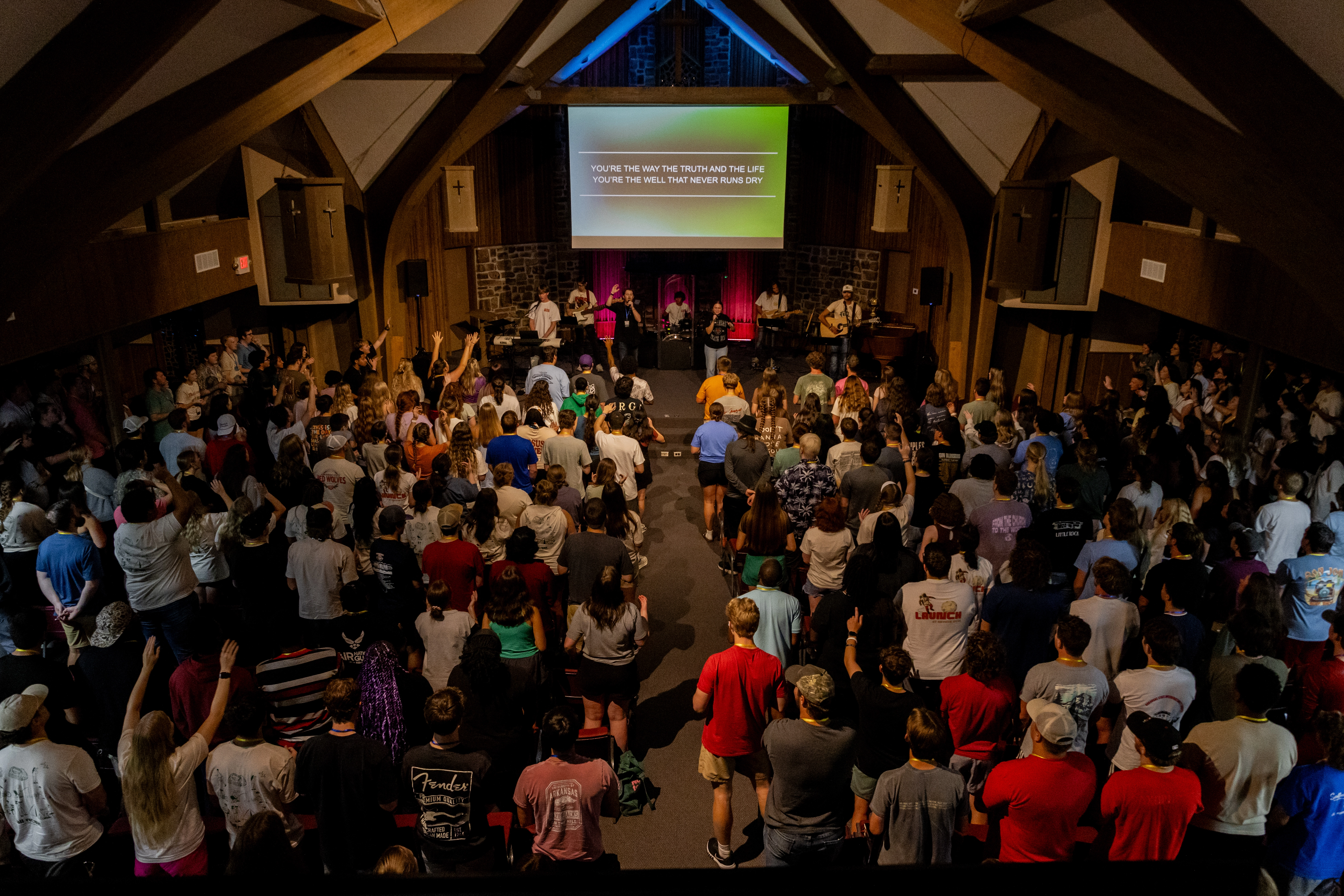 A Crowd worshipping